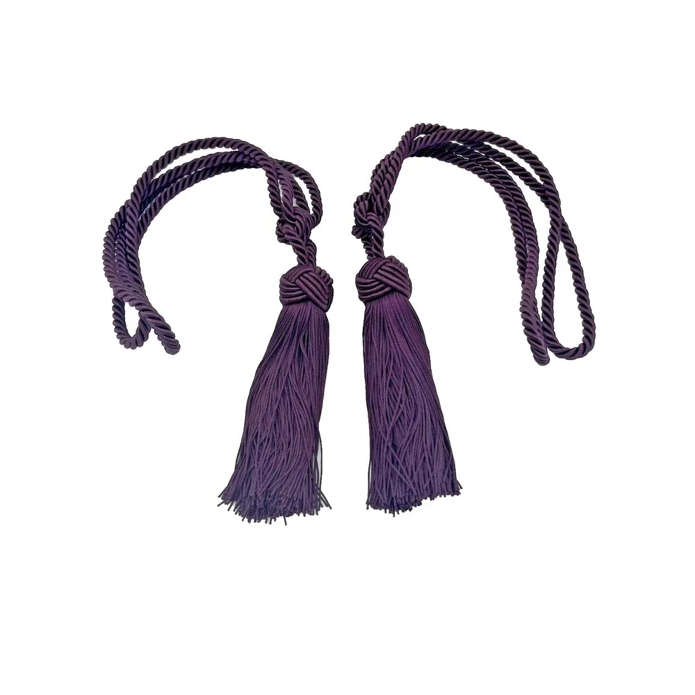 Pair Vintage Plum Purple Curtain Braided Rope Tassel Drape‎ Tieback Tassels 20